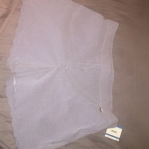 Scalloped stretch pin stripped Anne Klein shorts